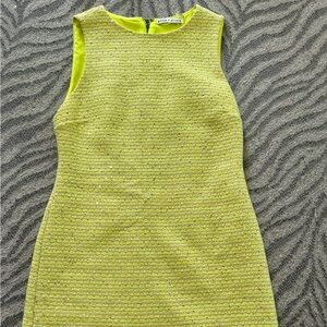 Alice + Olivia Clyde Boucle Neon Yellow Mini Dress 6